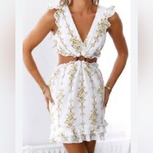 Hello Molly Heartbeat Going Crazy Floral Mini Dress Two-Piece Size Small